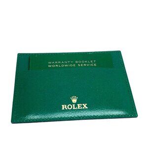Authentic Rolex Green Card Holder Warranty Booklet Worldwide Service Pouch